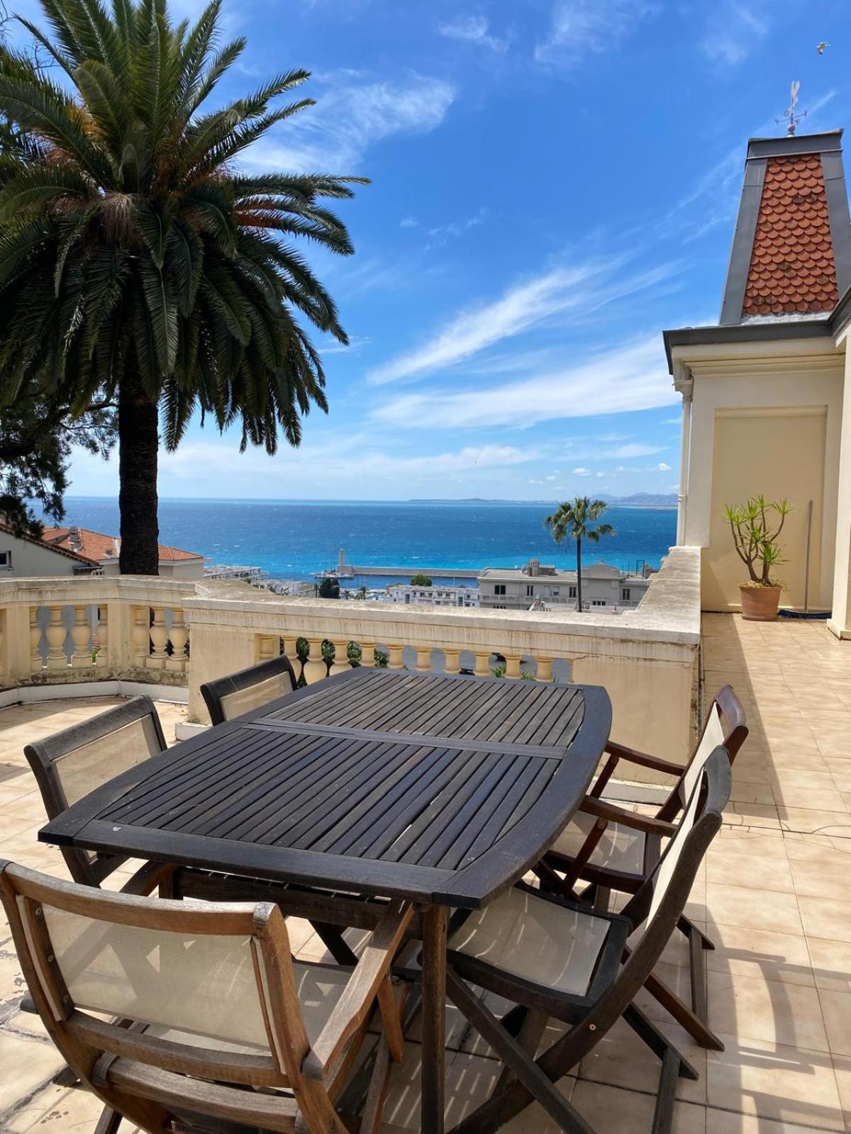 Palmeraie - Magnifique Appartement D'Epoque Avec Vue Mer 4 Personnes Avec Terrasse Le Port Nicea Zewnętrze zdjęcie